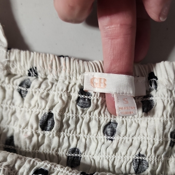 Gianni Bini Cream and Black Polka Dot Halter Tank Top - Picture 2 of 7